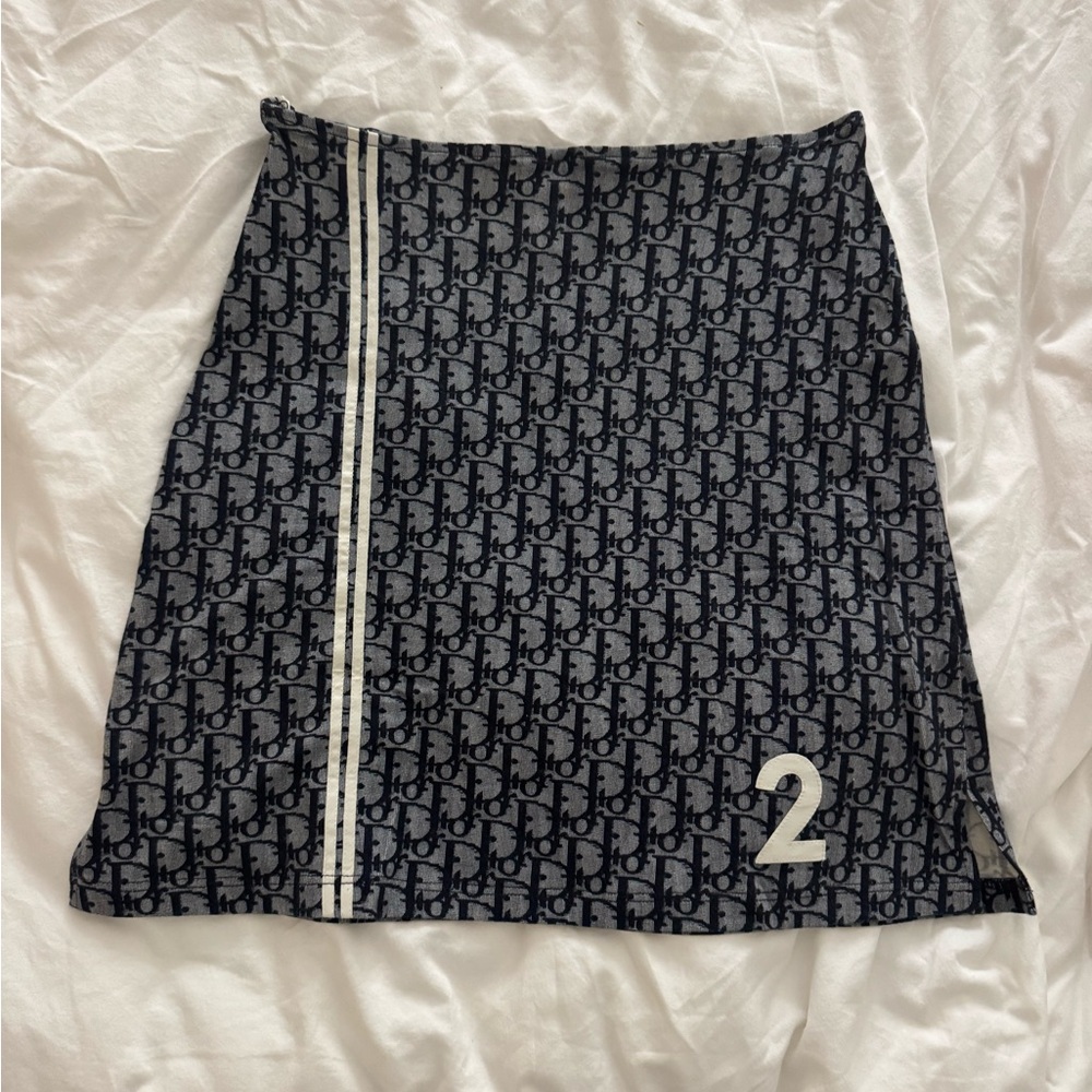 Christian Dior By John Galliano Dior Oblique knit stretch Mini Skirt